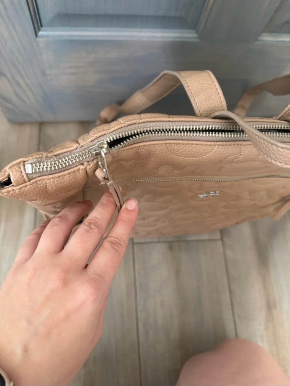 Freshly Picked Embossed Minnie Baby Backpack - Beige